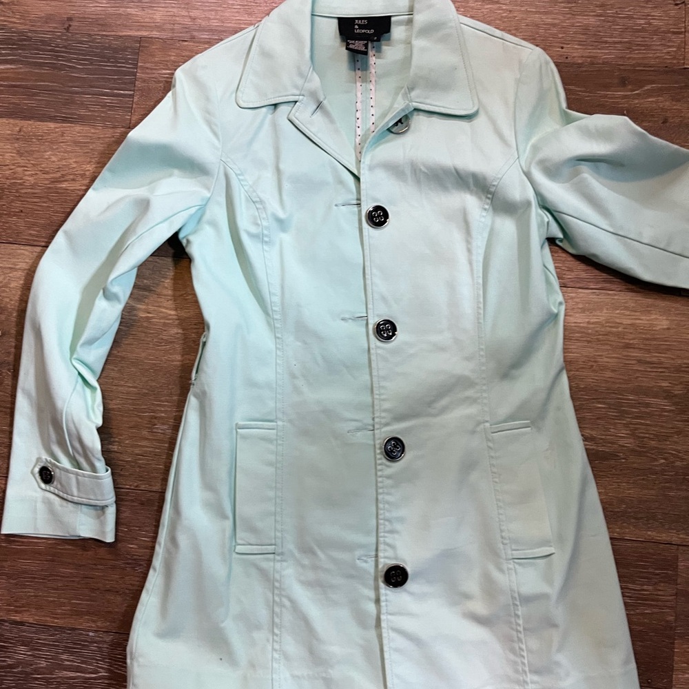 Jules & Leopold Light Green Trench Coat